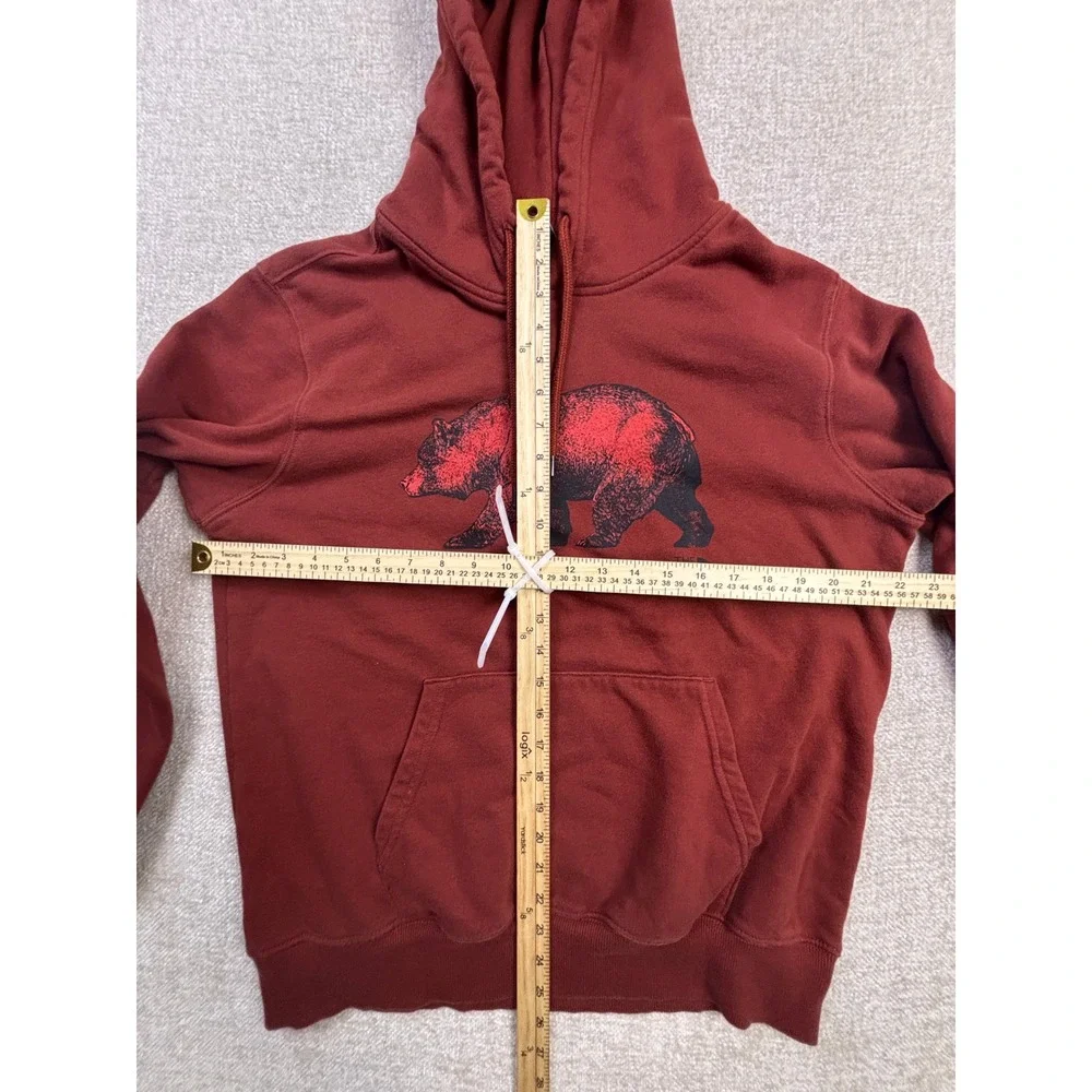 The North Face Mens Bear Graphic Pullover Hoodie Rust Red Size M